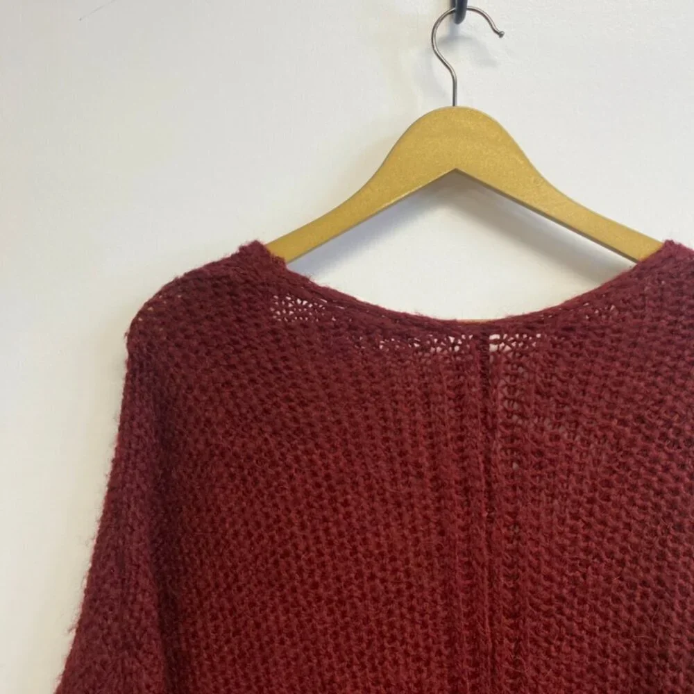 Anthropologie Moth V Neck Alpaca Wool Blend Knit Sweater